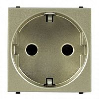 Розетка с заземлением без рамки ABB Niessen Zenit 1-м. 2 мод. шторки N2288 CV шампань картинка